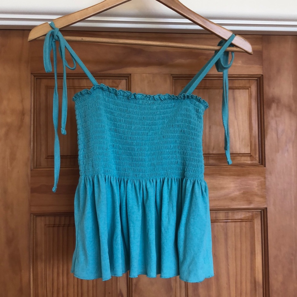 Forever 21 Cute Turquoise Spaghetti Strap Top